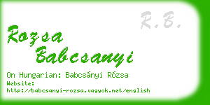 rozsa babcsanyi business card